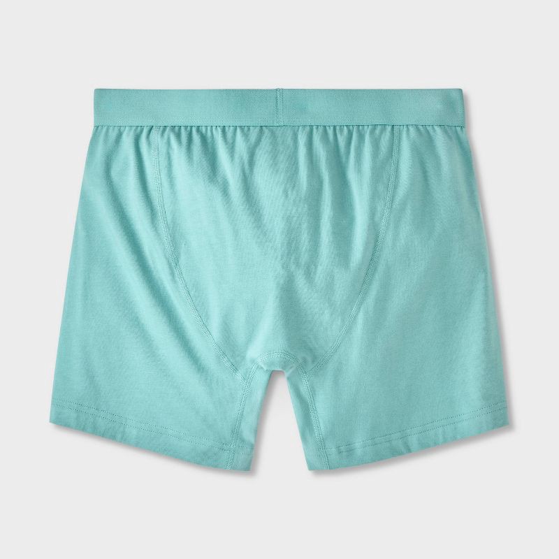 slide 3 of 4, Men's 2pk Fashion Boxer Briefs - Goodfellow & Co™ Aqua Green XL: Cotton-Spandex, Mid Rise, Knit, 2 ct