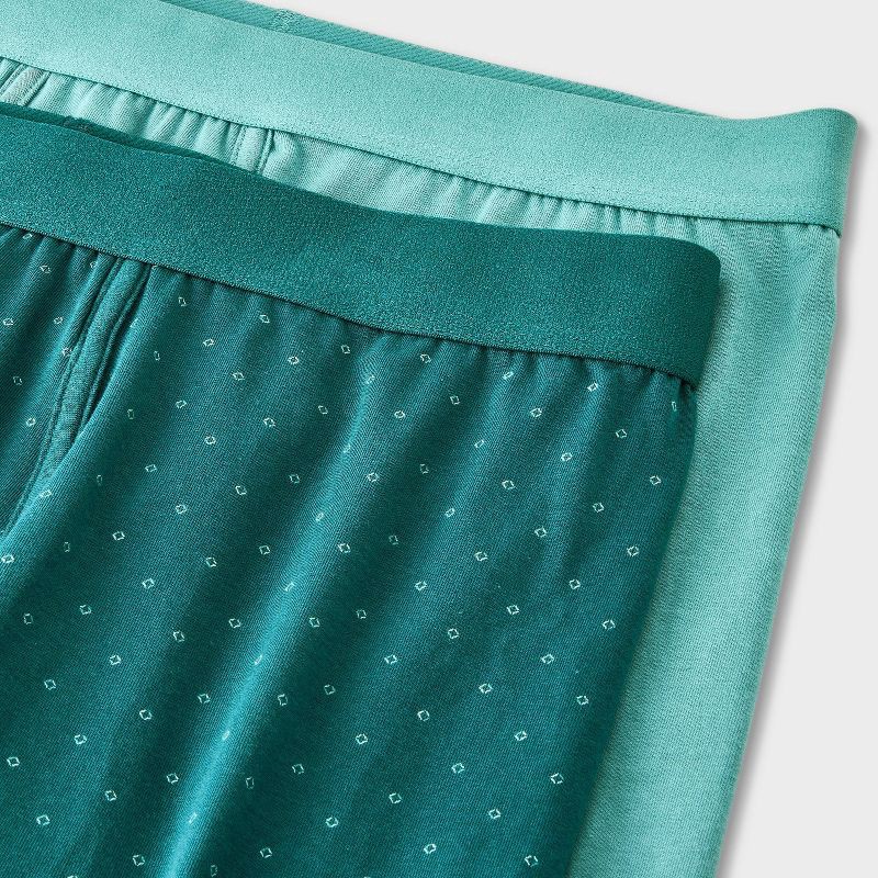 slide 4 of 4, Men's 2pk Fashion Boxer Briefs - Goodfellow & Co™ Aqua Green XL: Cotton-Spandex, Mid Rise, Knit, 2 ct