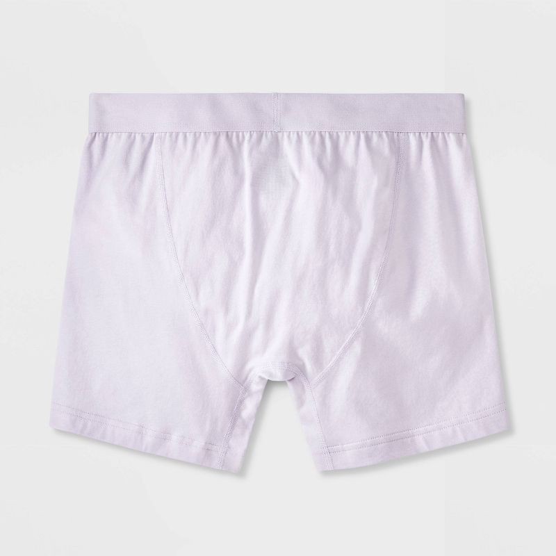 slide 3 of 4, Men's 2pk Fashion Boxer Briefs - Goodfellow & Co™ Purple M: Cotton Blend, Mid Rise, Pull-On Waist, Knit Fabric, 2 ct