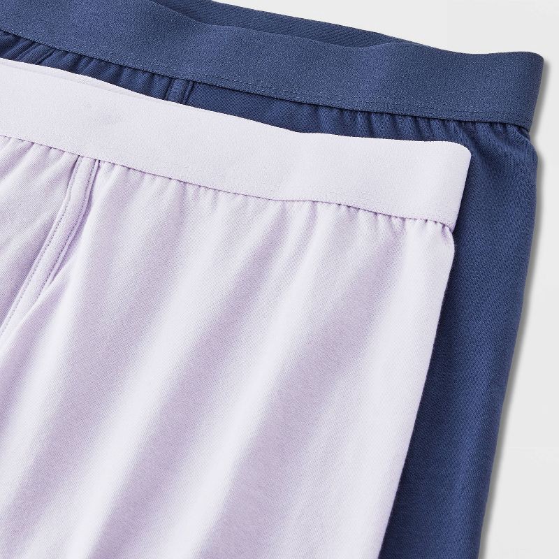 slide 4 of 4, Men's 2pk Fashion Boxer Briefs - Goodfellow & Co™ Purple M: Cotton Blend, Mid Rise, Pull-On Waist, Knit Fabric, 2 ct