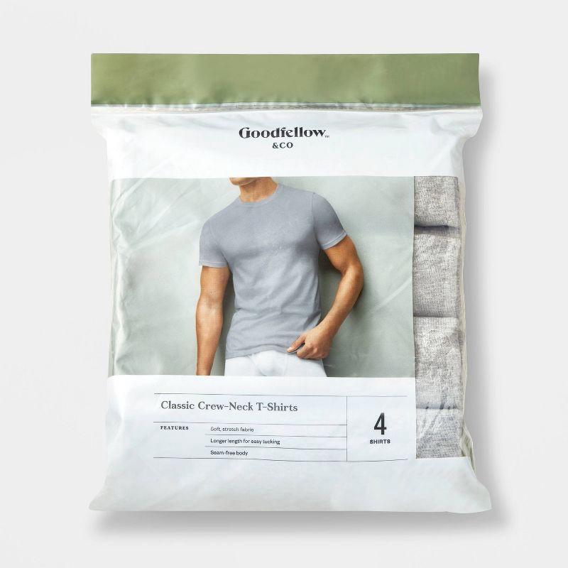 slide 2 of 4, Men's Short Sleeve Crew Neck T-Shirt - Goodfellow & Co™ Heathered Gray L: Cotton Blend, Jersey Fabric, 1 ct