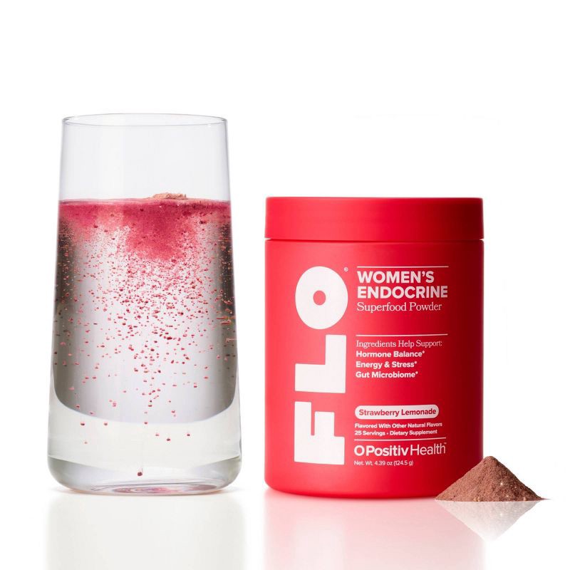 slide 2 of 8, O Positiv FLO Endocrine Superfood Powder - Strawberry Lemonade - 4.39oz, 4.39 oz