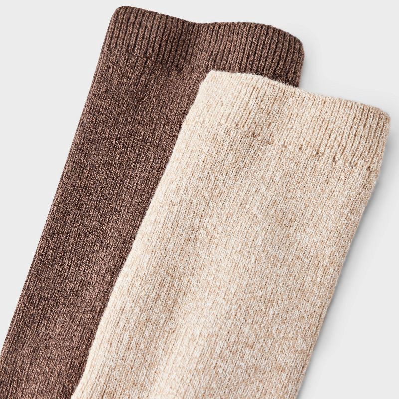 slide 3 of 3, Men's 2pk Casual Crew Socks - Goodfellow & Co™ Tan 6-12, 2 ct