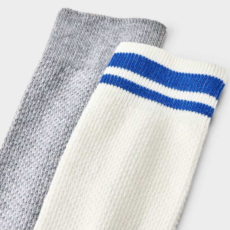 slide 3 of 3, Men's 2pk Casual Crew Socks - Goodfellow & Co™ Heathered Gray 6-12, 2 ct