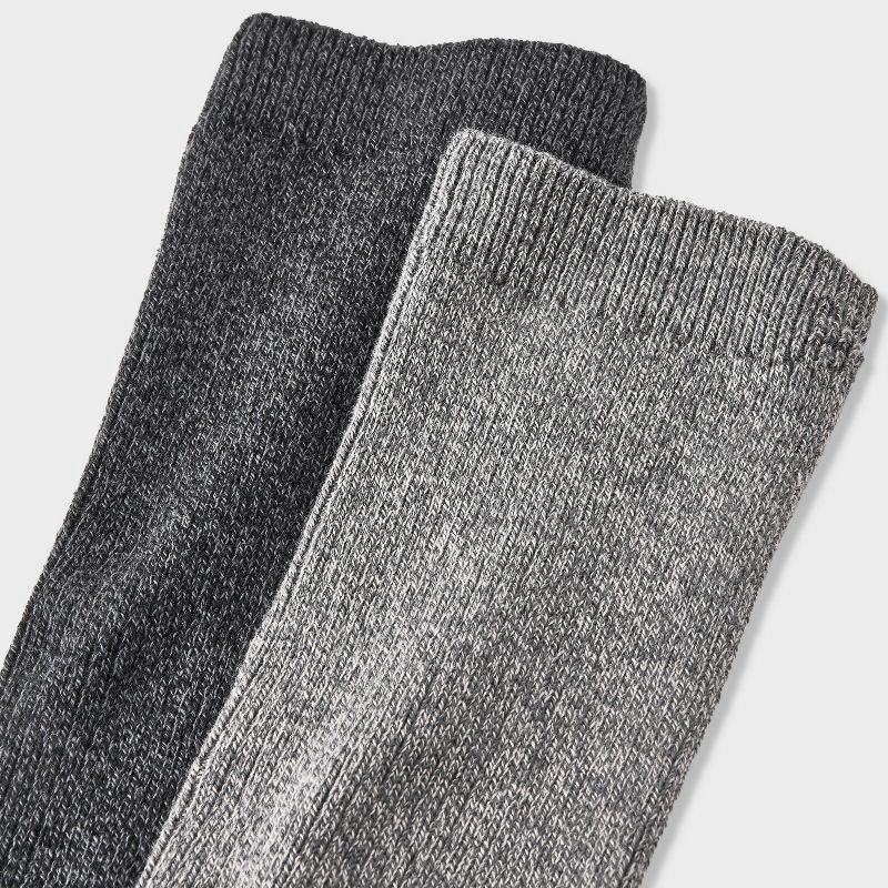 slide 3 of 3, Men's 2pk Casual Crew Socks - Goodfellow & Co™ Black/Gray 6-12, 2 ct