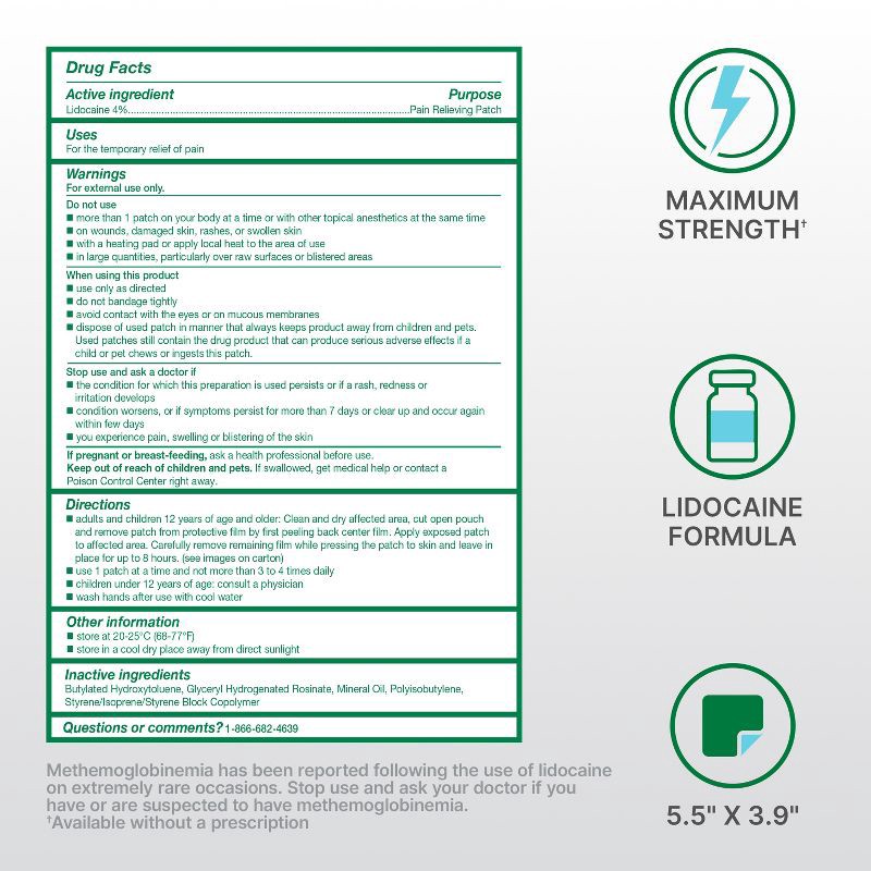 slide 6 of 12, Biofreeze Lidocaine Ultraflex Joint and Muscle Pain Relievers Patch - 4ct, 4 ct