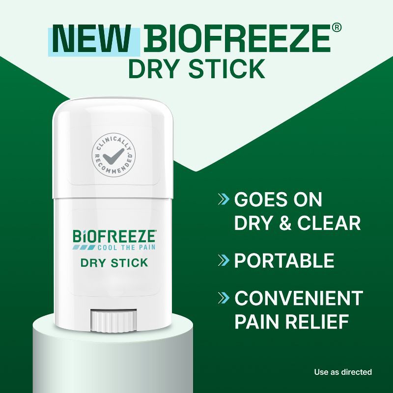 slide 3 of 13, Biofreeze Dry Joint and Muscle Pain Relievers Solid Stick - 0.76oz, 0.76 oz