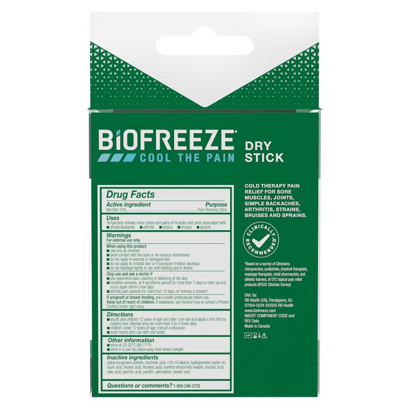 slide 11 of 13, Biofreeze Dry Joint and Muscle Pain Relievers Solid Stick - 0.76oz, 0.76 oz