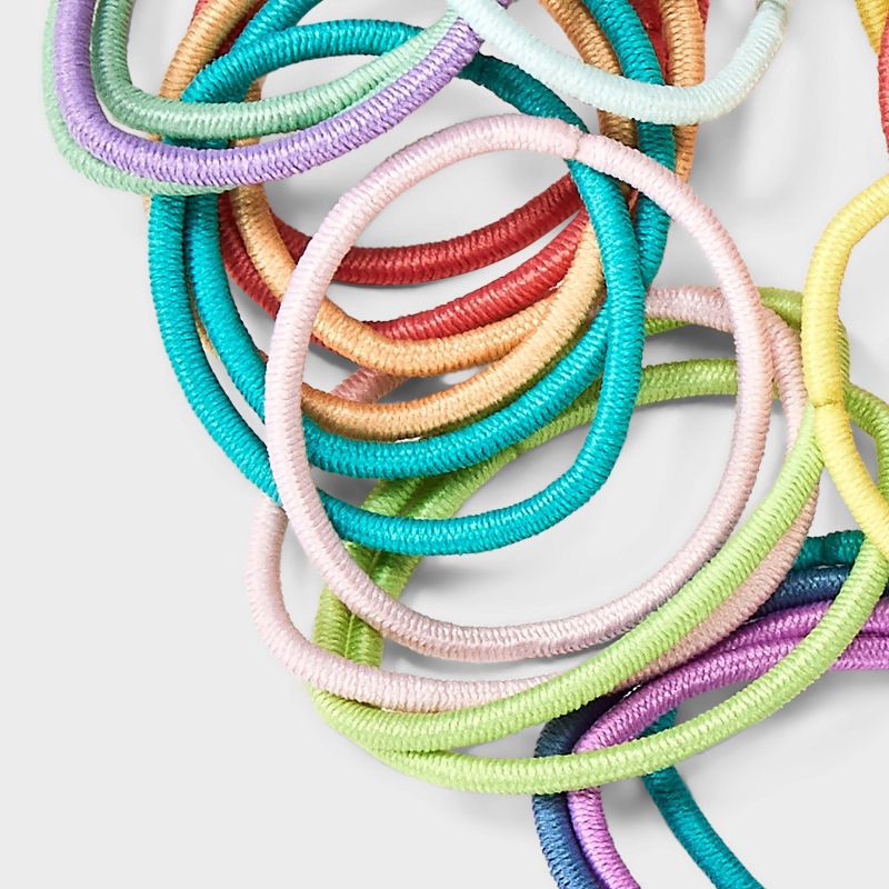 slide 3 of 3, Kids' 2mm Thin Elastics - 50ct - Assorted Neon Colors - Cat & Jack, 50 ct