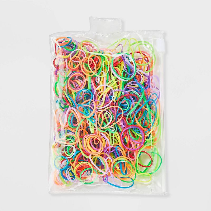 slide 2 of 3, Kids' Mixed Size Polybands - 500ct - Multi-Color Neon - Cat & Jack, 500 ct