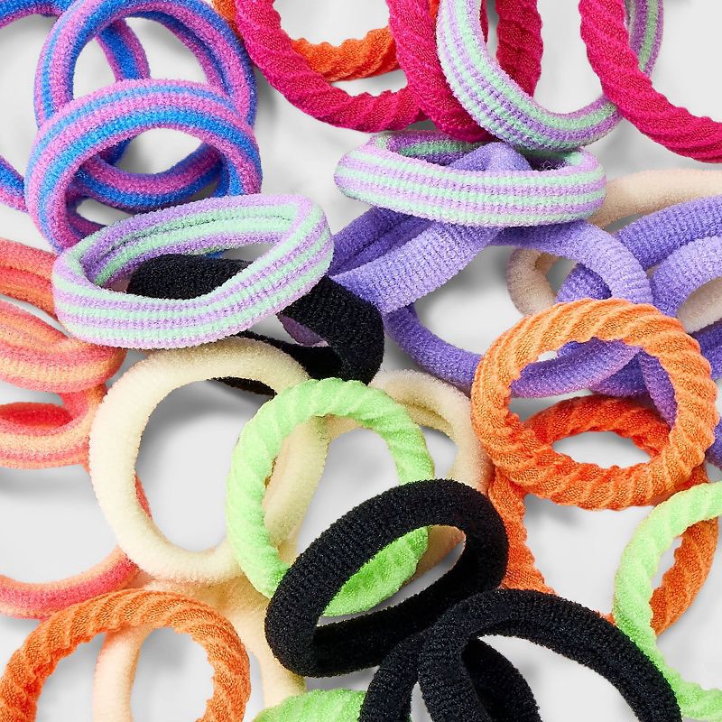slide 3 of 3, Kids' Nylon Hair Elastics Various Colors - 40ct - Cat & Jack, 40 ct