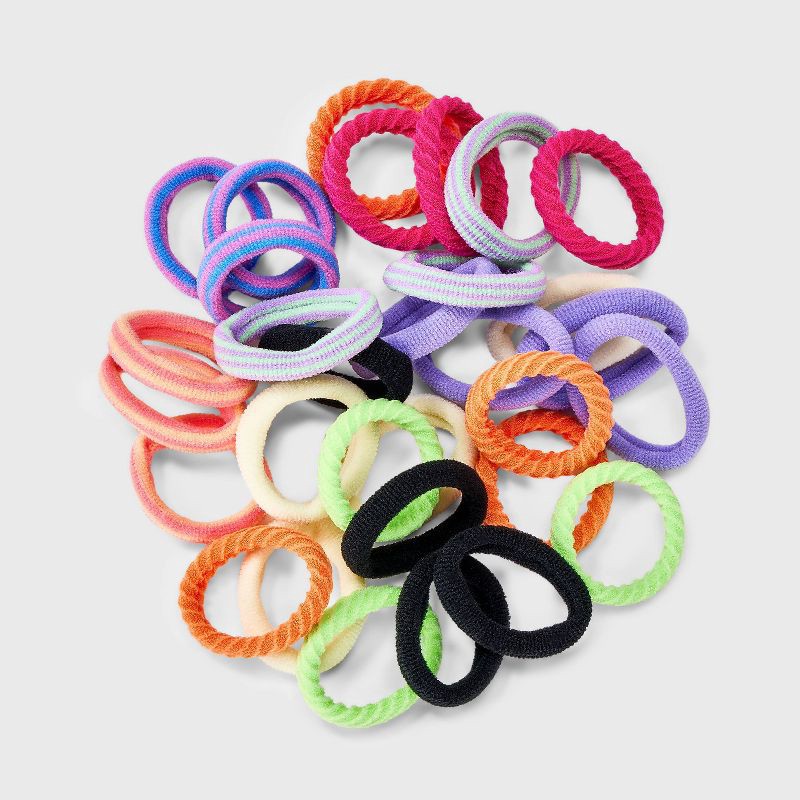 slide 1 of 3, Kids' Nylon Hair Elastics Various Colors - 40ct - Cat & Jack, 40 ct