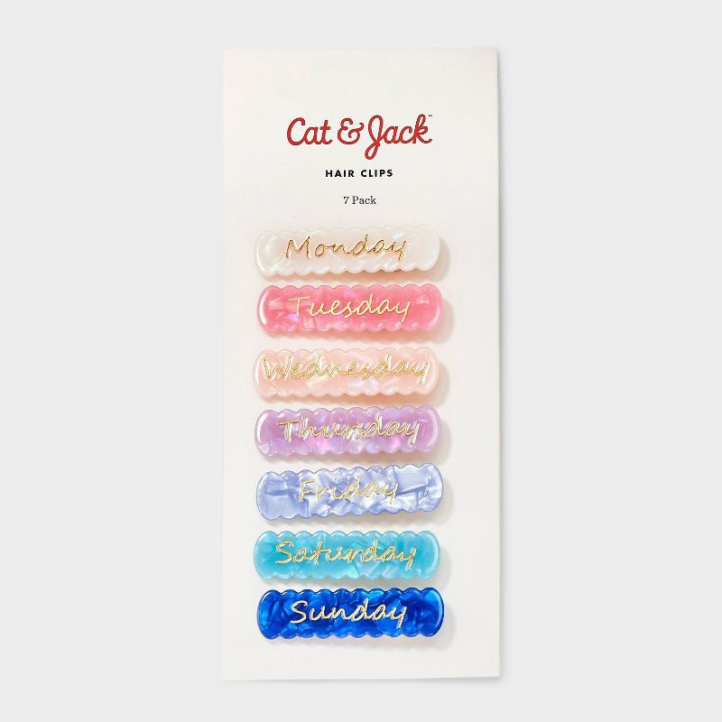 slide 2 of 3, Days of the Week Hair Clips - 7ct - Cat & Jack™, 7 ct