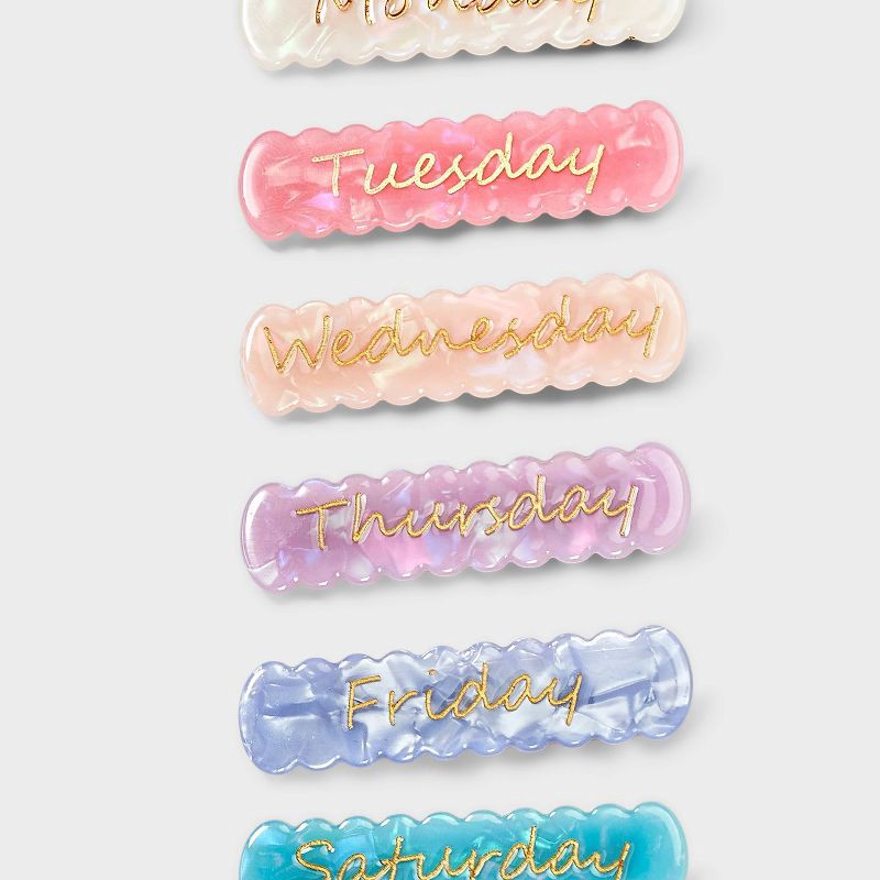 slide 3 of 3, Days of the Week Hair Clips - 7ct - Cat & Jack™, 7 ct