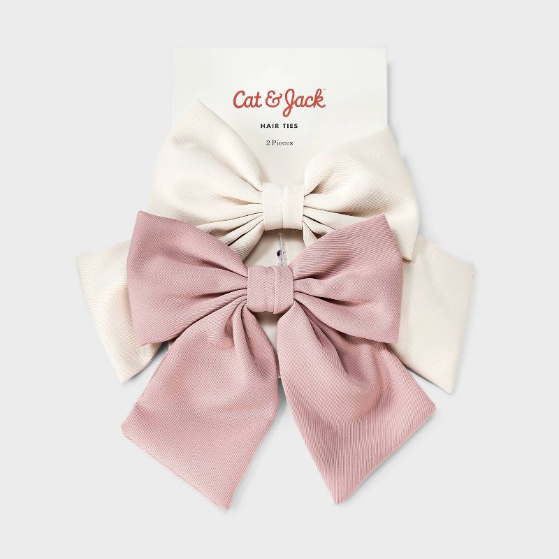 slide 2 of 3, Hair Twister with Full Bows- 2pc- Cat & Jack™, 2 ct