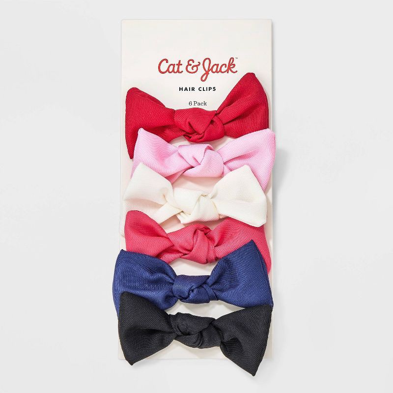 slide 2 of 3, Bow Hair Clips - 6pk - Cat & Jack, 6 ct