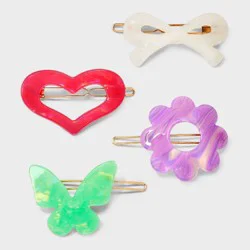 Acrylic Barrettes - 4ct - Cat & Jack™: For Hair Styling, Fashion, Solid Pattern, All Hair Types