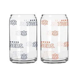 NCAA Auburn Tigers 2pk Glass Can - 16oz: Stemless Pint Glasses, Specialty Beer Glasses