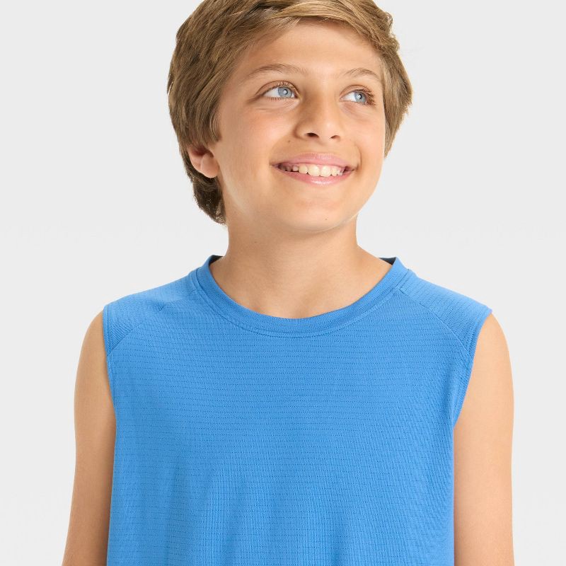 slide 3 of 3, Boys' Raglan Tank Top - All In Motion™ Blue XS, 1 ct