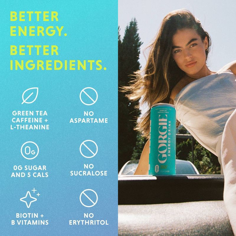 slide 6 of 12, Gorgie Tropical Punch Energy Drink - 12 fl oz Can, 12 fl oz