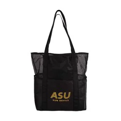 NCAA Arizona State Sun Devils Black Mesh Tote: Sports Pattern, Polyester Shell