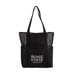 NCAA Boise State Broncos Black Mesh Tote: Sports Pattern, Polyester, Shoulder Strap
