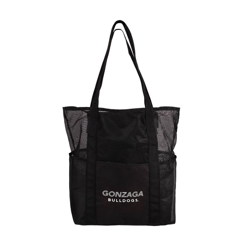 slide 1 of 1, NCAA Gonzaga Bulldogs Black Mesh Tote: Sports Pattern, Polyester, Shoulder Strap, 1 ct