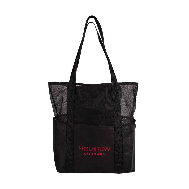 slide 1 of 1, NCAA Houston Cougars Black Mesh Tote: Sports Pattern, Polyester Shell, Shoulder Strap, 1 ct