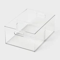 All Purpose Clear Storage Bin with Adjustable Divider Large - Brightroom™