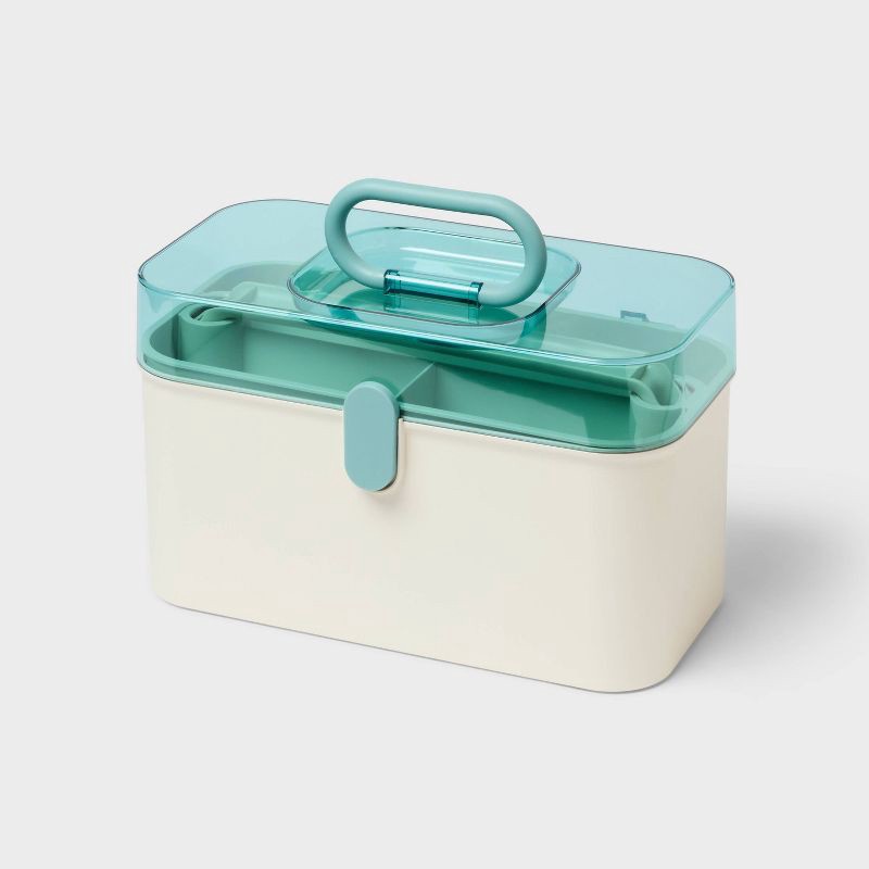 slide 1 of 5, Lidded Storage Caddy Blue - Brightroom™, 1 ct