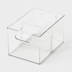 All Purpose Clear Storage Bin with Adjustable Divider Small - Brightroom™