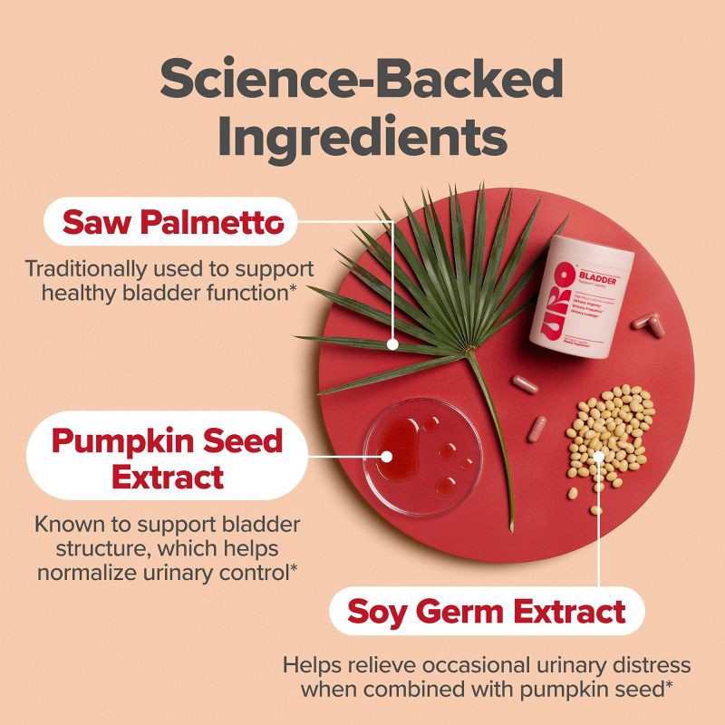 slide 4 of 8, O Positiv URO Bladder Support Vegan Capsules - 60ct, 60 ct