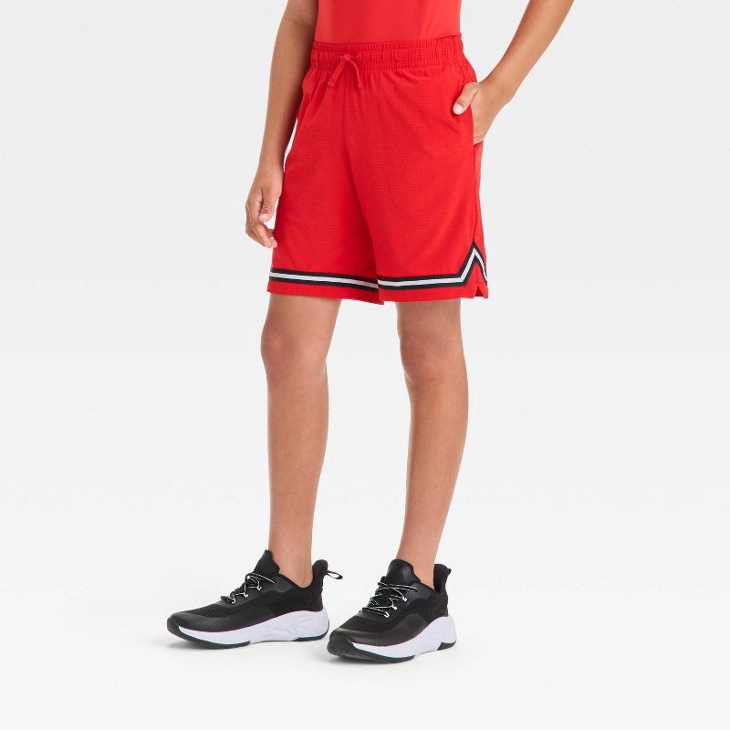slide 1 of 3, Boys' Basketball Shorts - All In Motion™ Red L, 1 ct