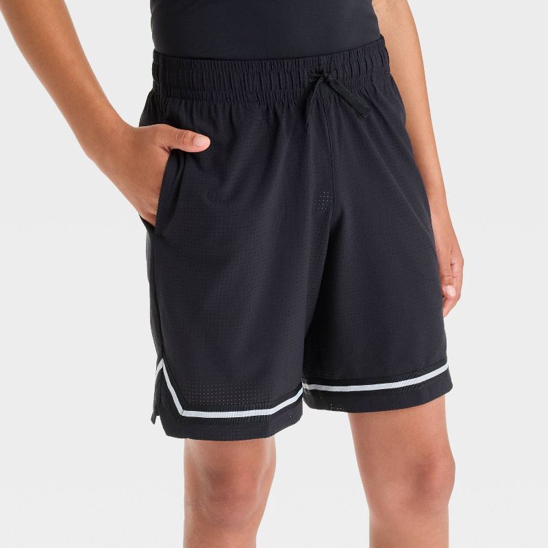 slide 3 of 3, Boys' Basketball Shorts - All In Motion™ Black M, 1 ct