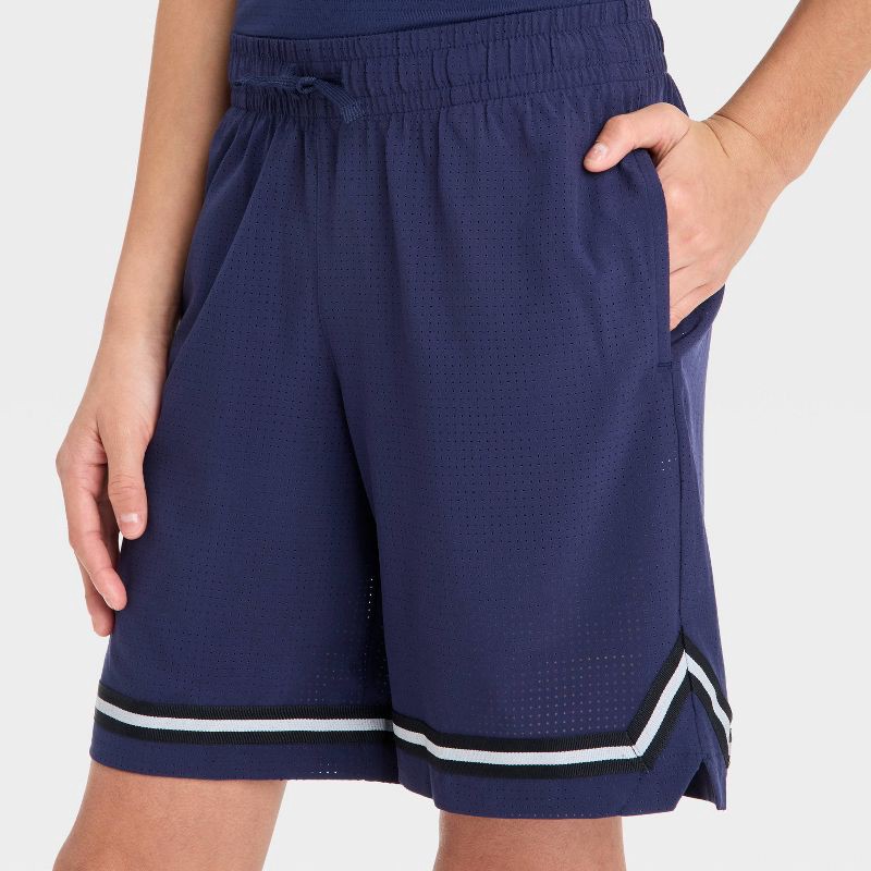 slide 3 of 3, Boys' Basketball Shorts - All In Motion™ Navy Blue S, 1 ct