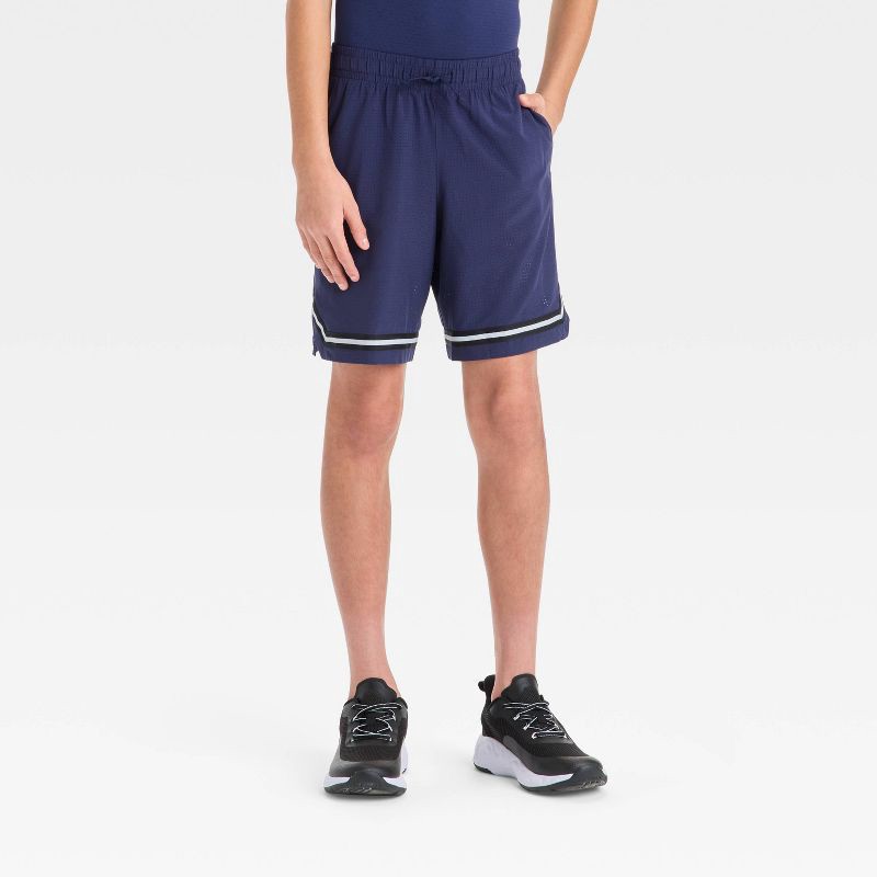 slide 1 of 3, Boys' Basketball Shorts - All In Motion™ Navy Blue S, 1 ct