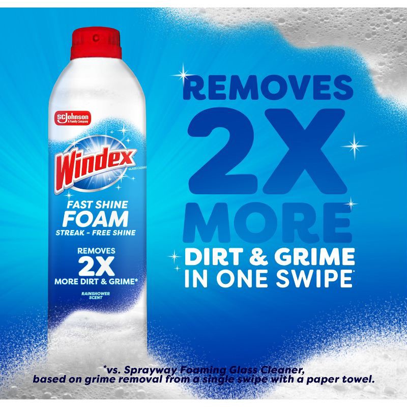 slide 4 of 11, Windex Fast Shine Foaming Glass Cleaner - 19oz, 19 oz