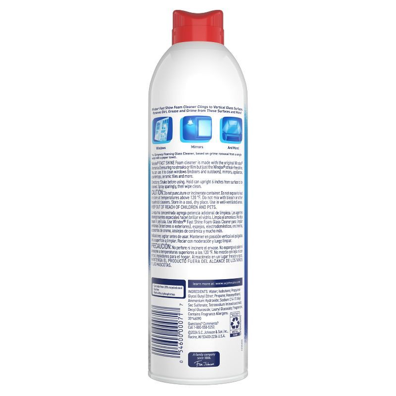 slide 2 of 11, Windex Fast Shine Foaming Glass Cleaner - 19oz, 19 oz