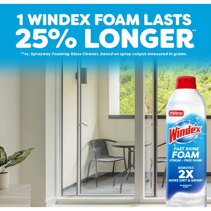 slide 9 of 11, Windex Fast Shine Foaming Glass Cleaner - 19oz, 19 oz