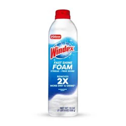 Windex Fast Shine Foaming Window and Glass Cleaner - 19oz: Aerosol Can, Rain Shower Scent
