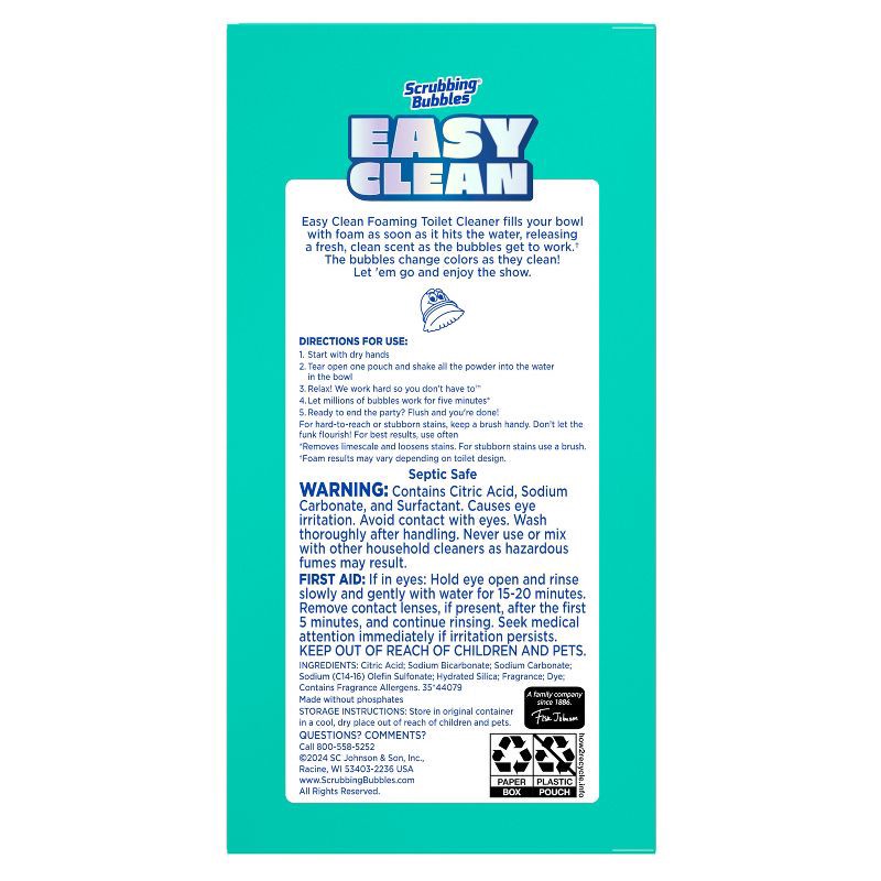slide 3 of 12, Scrubbing Bubbles Easy Clean Unscented Foaming Toilet Bowl Cleaner Powder - 2ct, 2 ct