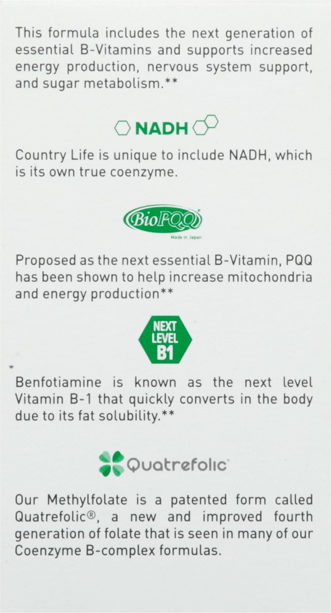slide 4 of 9, Country Life Coenzyme B-Complex Advanced Dietary Supplement, 60 ct