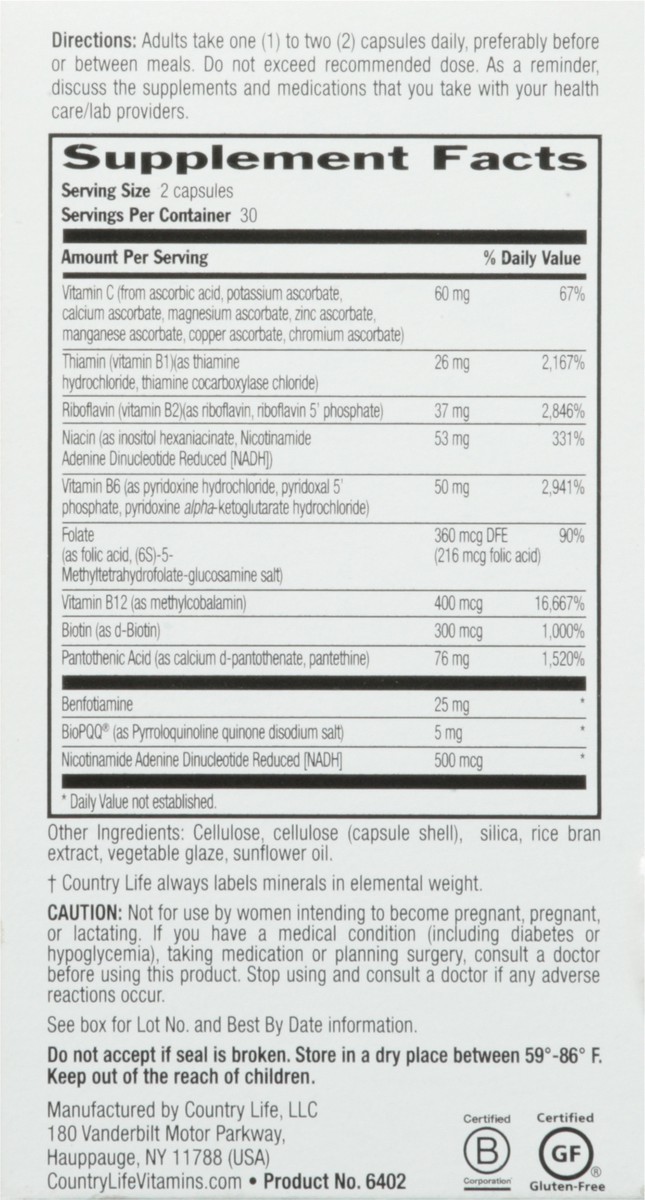 slide 5 of 9, Country Life Coenzyme B-Complex Advanced Dietary Supplement, 60 ct