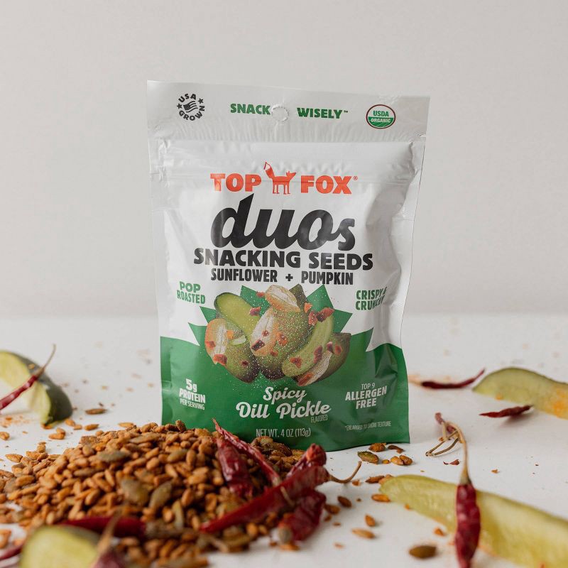 slide 3 of 5, TOP FOX Spicy Dill Pickle Duo Pumpkin + Sunflower Seeds - 3.5oz, 3.5 oz