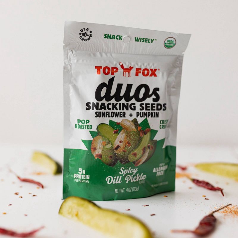 slide 4 of 5, TOP FOX Spicy Dill Pickle Duo Pumpkin + Sunflower Seeds - 3.5oz, 3.5 oz