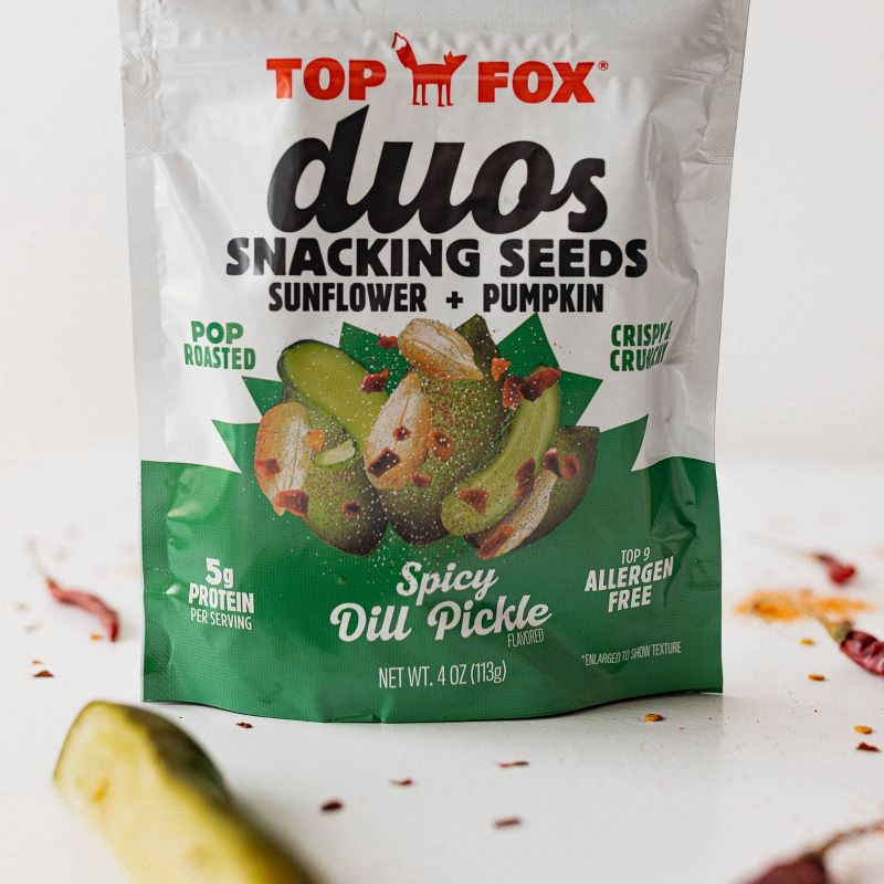 slide 5 of 5, TOP FOX Spicy Dill Pickle Duo Pumpkin + Sunflower Seeds - 3.5oz, 3.5 oz