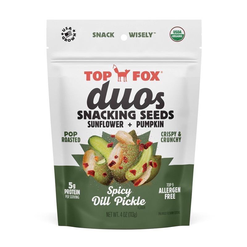 slide 1 of 5, TOP FOX Spicy Dill Pickle Duo Pumpkin + Sunflower Seeds - 3.5oz, 3.5 oz