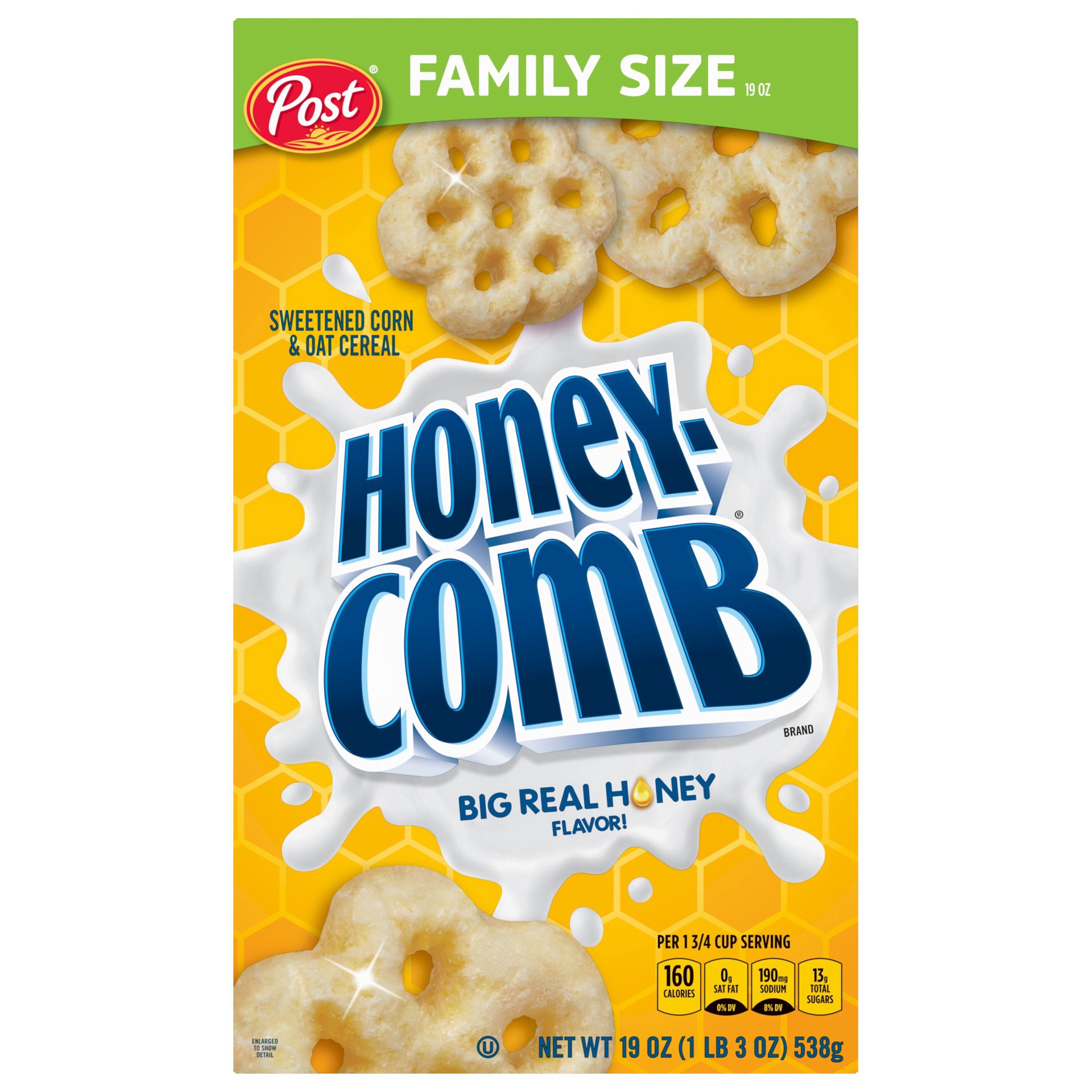 slide 7 of 16, Post Honeycomb Cereal, 19 OZ Box, 19 oz