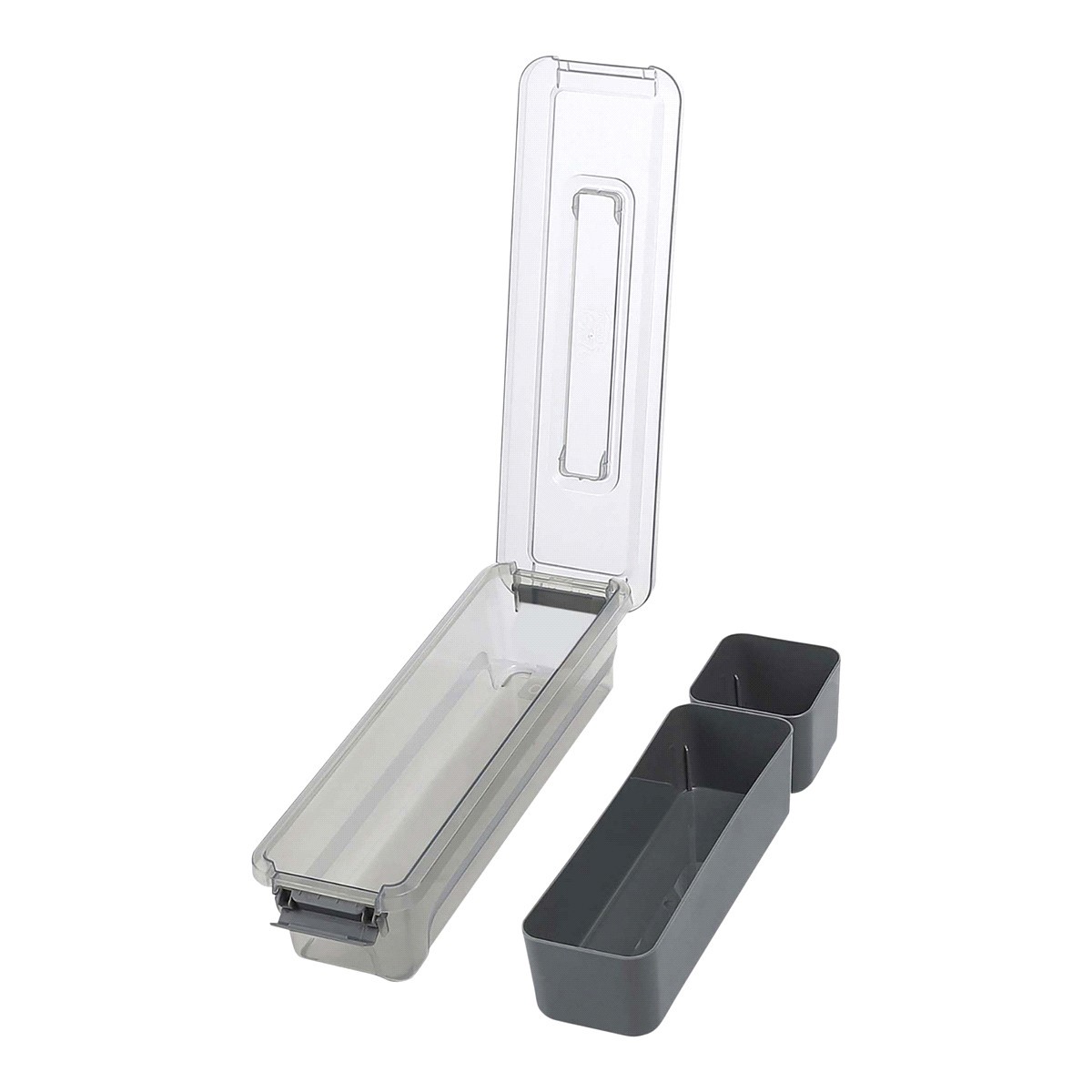 slide 2 of 2, EZY Storage Sort It Container W/2 Cups - Grey, 1.1 qt