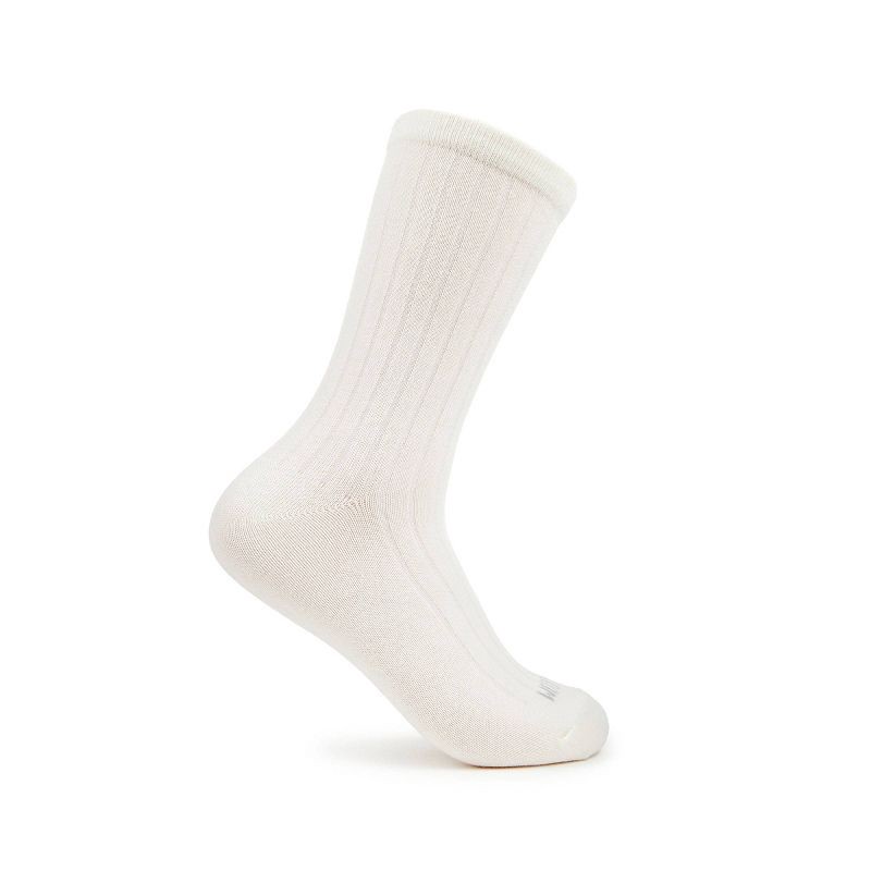 slide 3 of 8, Women's Fruit of the Loom Cotton Comfort 3pk Crew Socks - Neutral 4-10: Recycled Cotton, Midweight, Solid Pattern, 3 ct